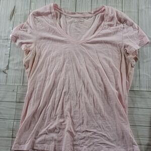 Universal Thread Goods Co Pink V-Neck Short Sleeve T-Shirt Mens XL Slub Knit